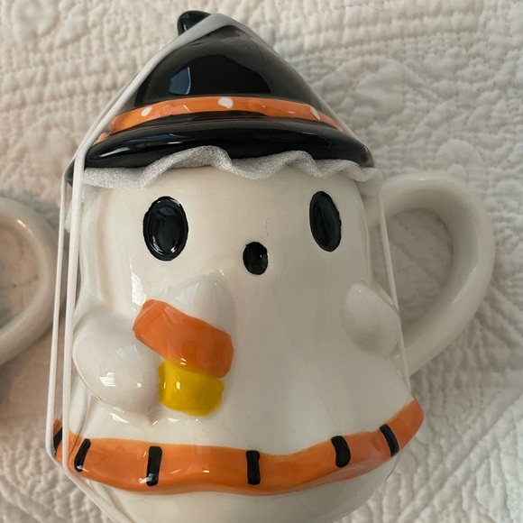 Halloween 2 cup mug ghost set with lids - Picture 3 of 4